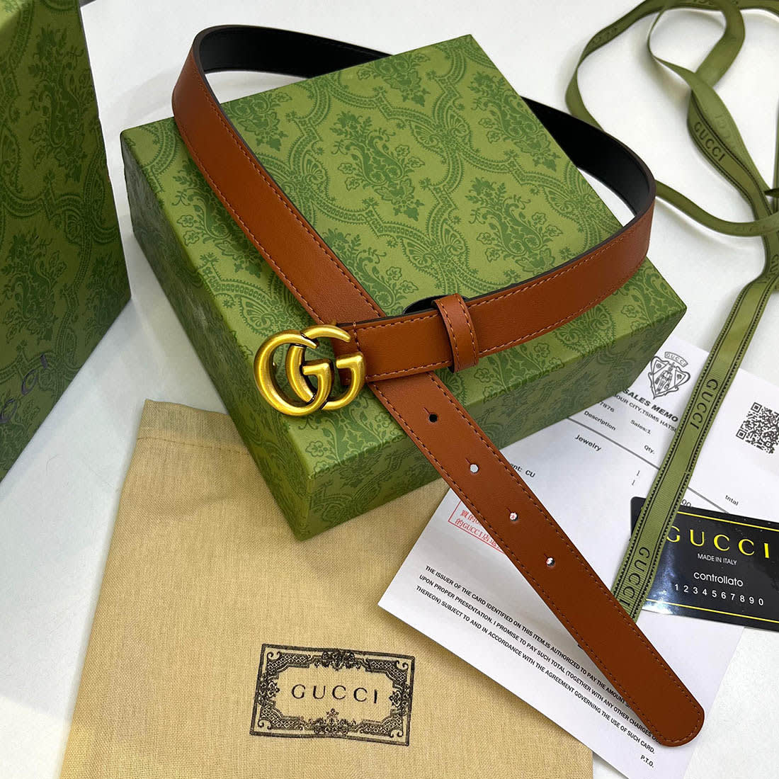 Gucci GG Slim Brown Belt-0