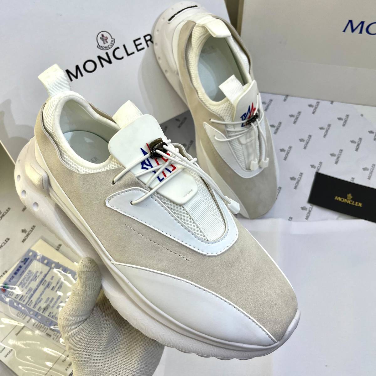 Moncler White Trailgrip Premium Sneaker-3