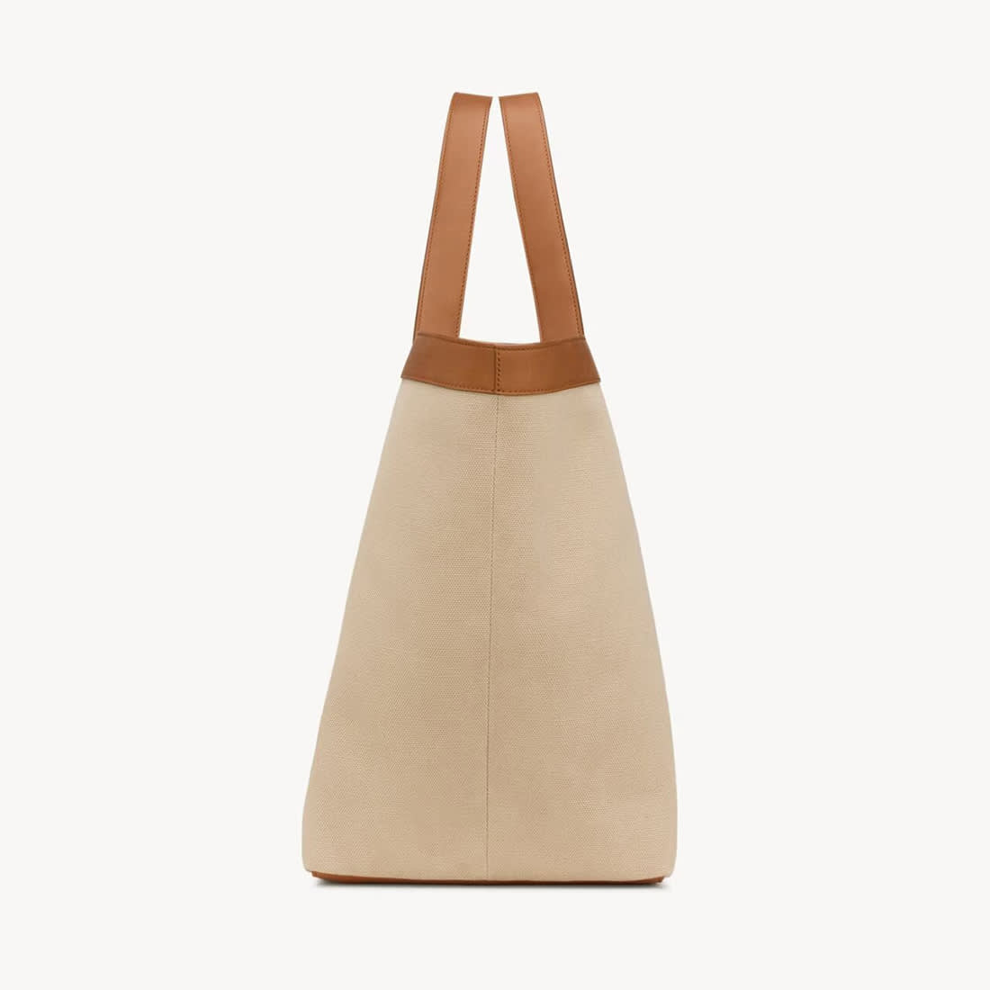 YSL Y Large Brown & White Tote Bag-2