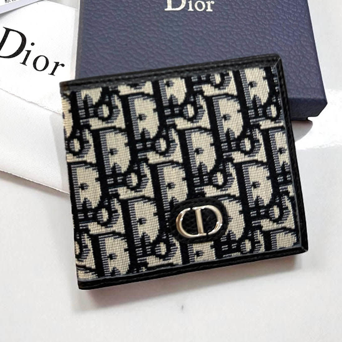 Dior Black Premium Compact Wallet-0