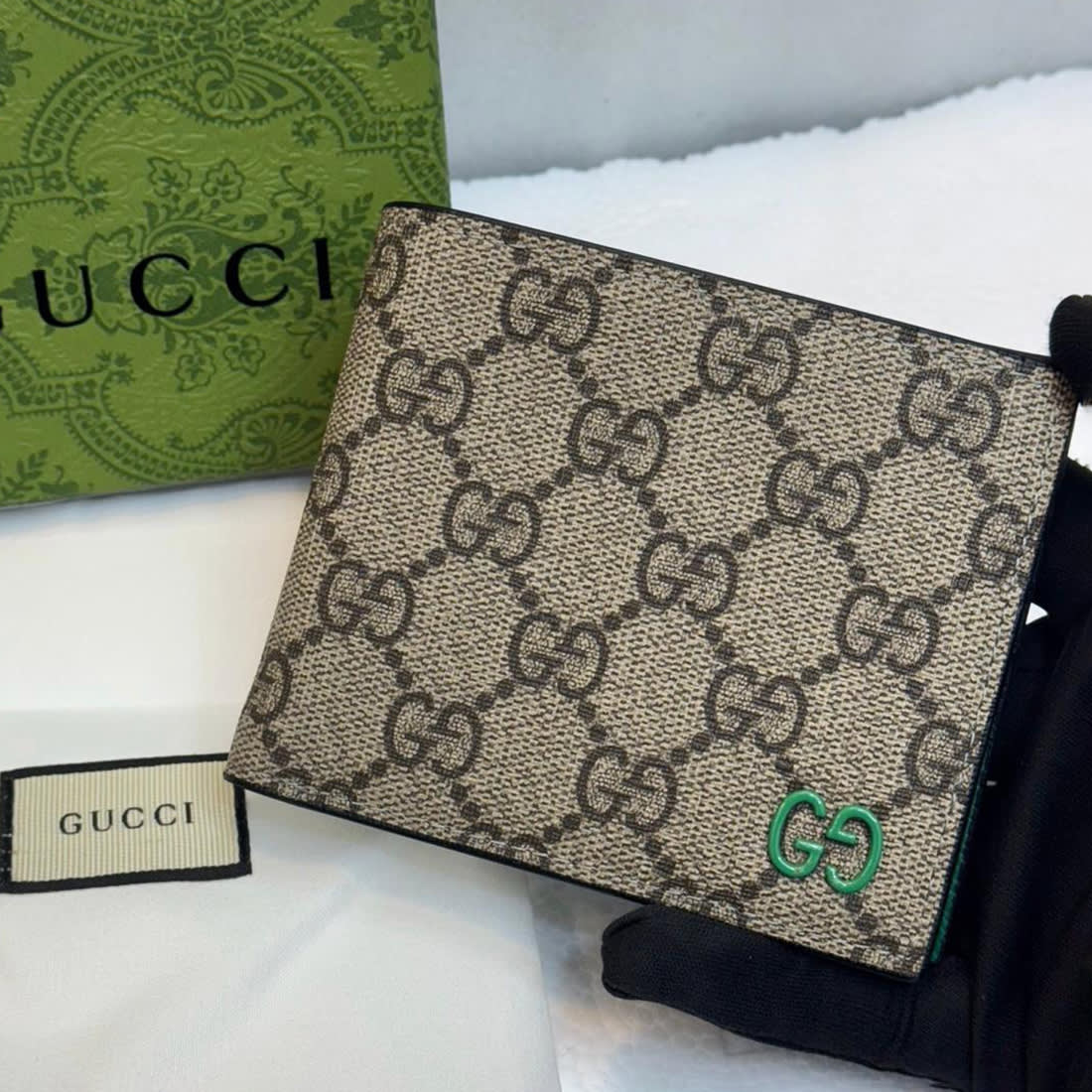 Gucci Brown & Green  Premium Compact Wallet-0