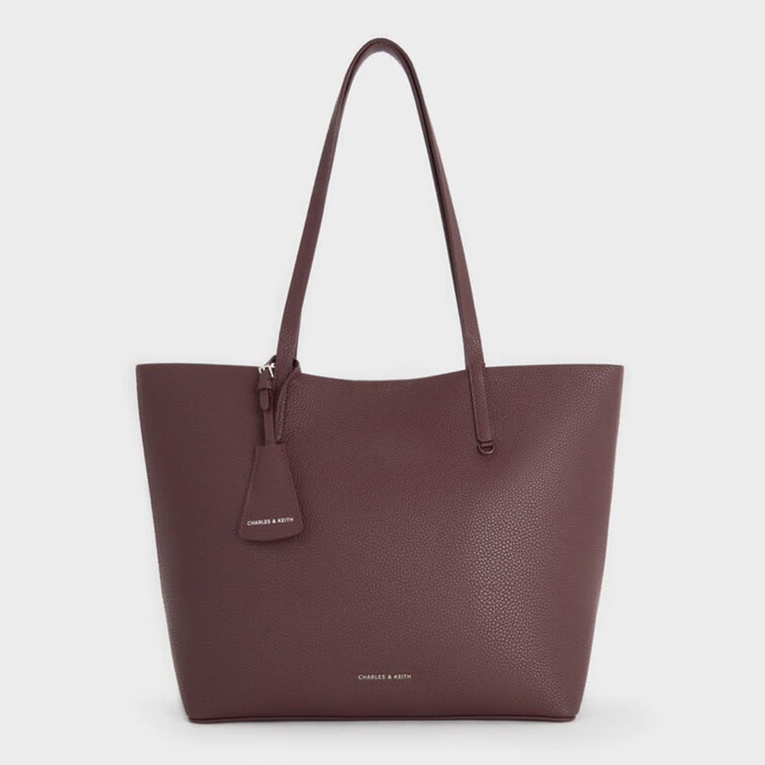 Charles & Keith Beryl Small Wine Tote Bag-0