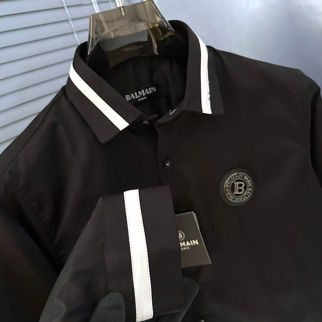 Balmain Embroidered Black Premium Cotton Shirt-4