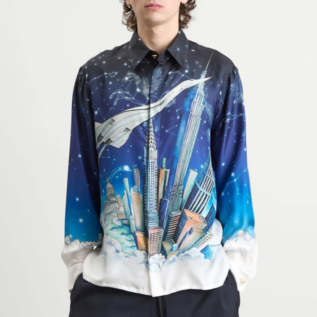 Casablanca Vol De Nuit Silk Shirt-0