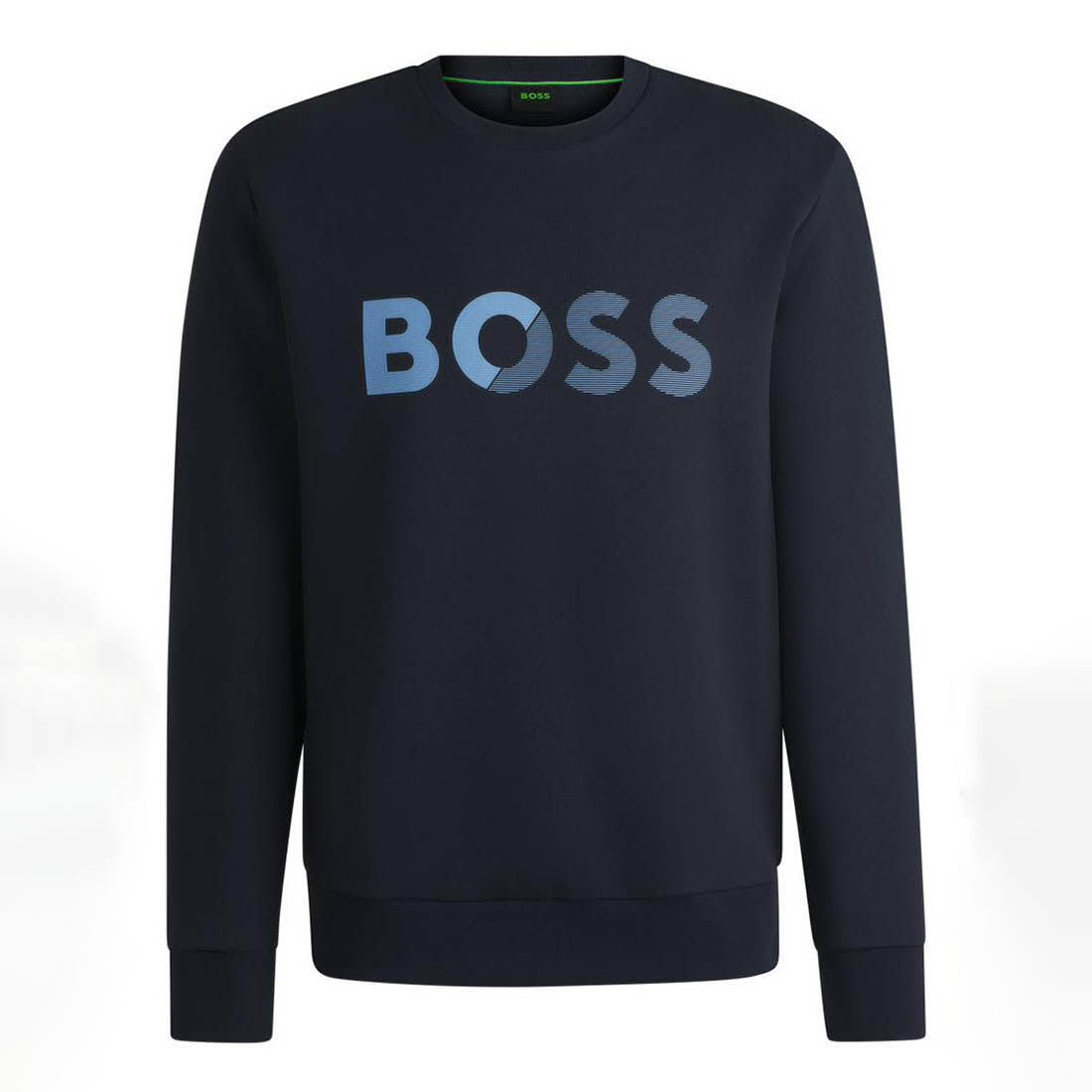 Boss Embroidery Blue Cotton Sweatshirt-2