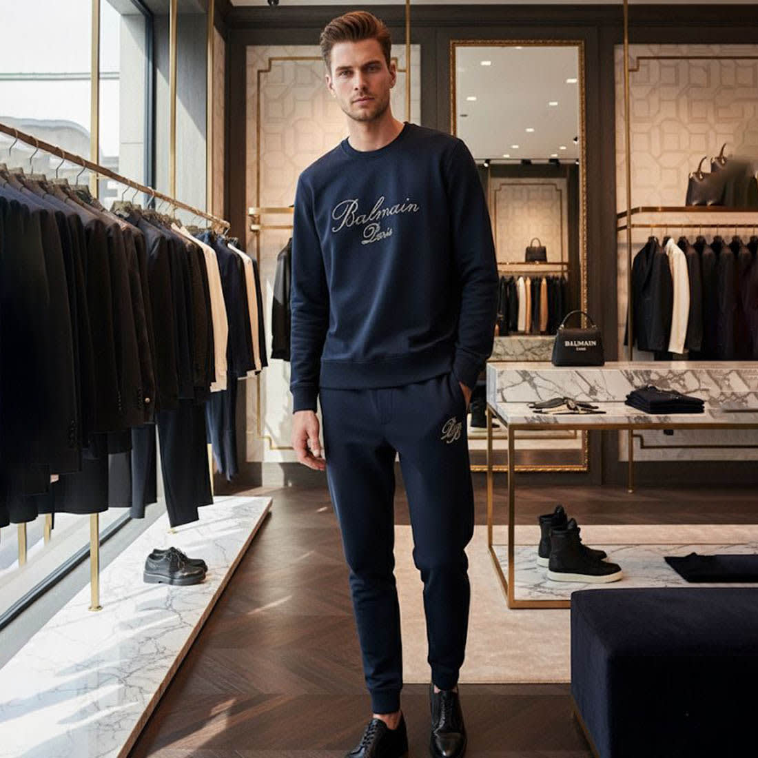 Balmain Paris Blue Premium Quality Tracksuit-0