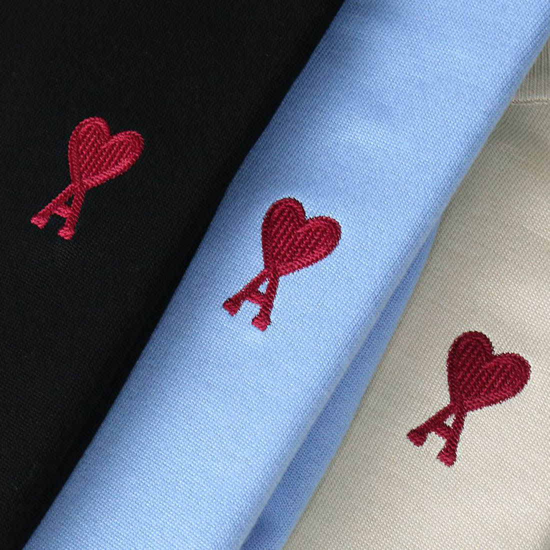 Ami Paris Ami De Cœur Sky Blue Crewneck Pullover-2