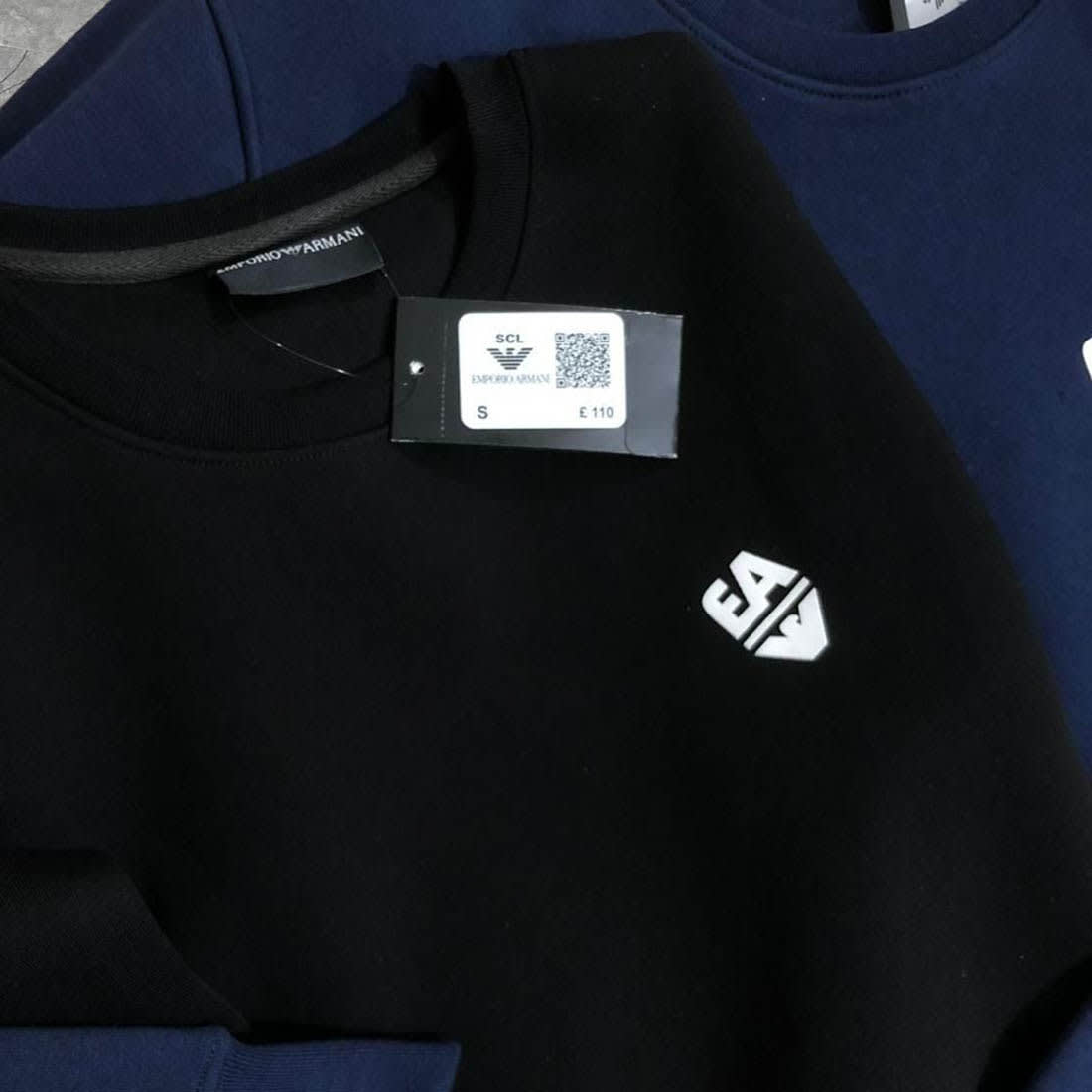 Emporio Armani Blue Cotton Sweatshirt-2