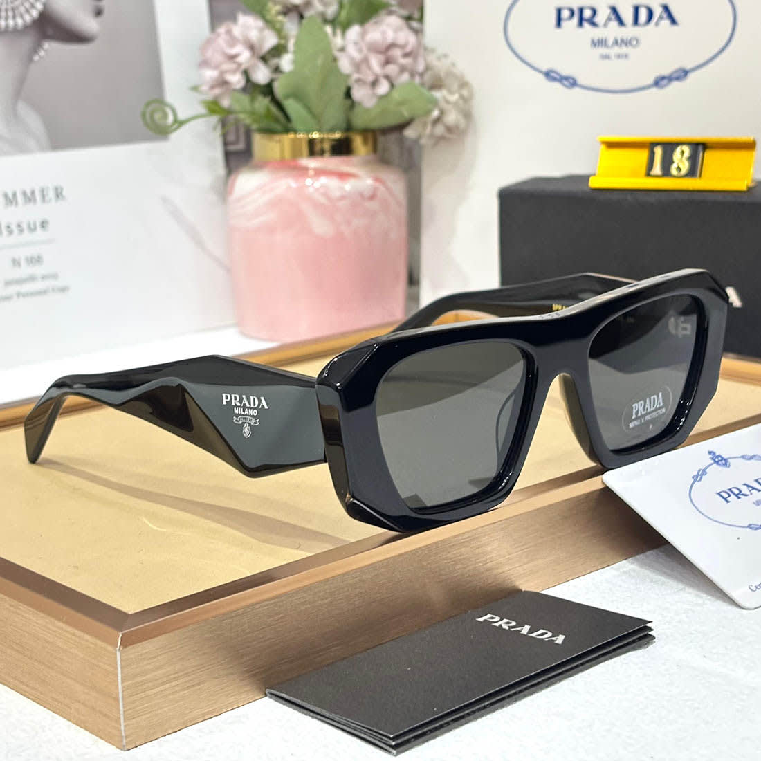 Prada 18W Black Luxury Women's Sunglasses-3