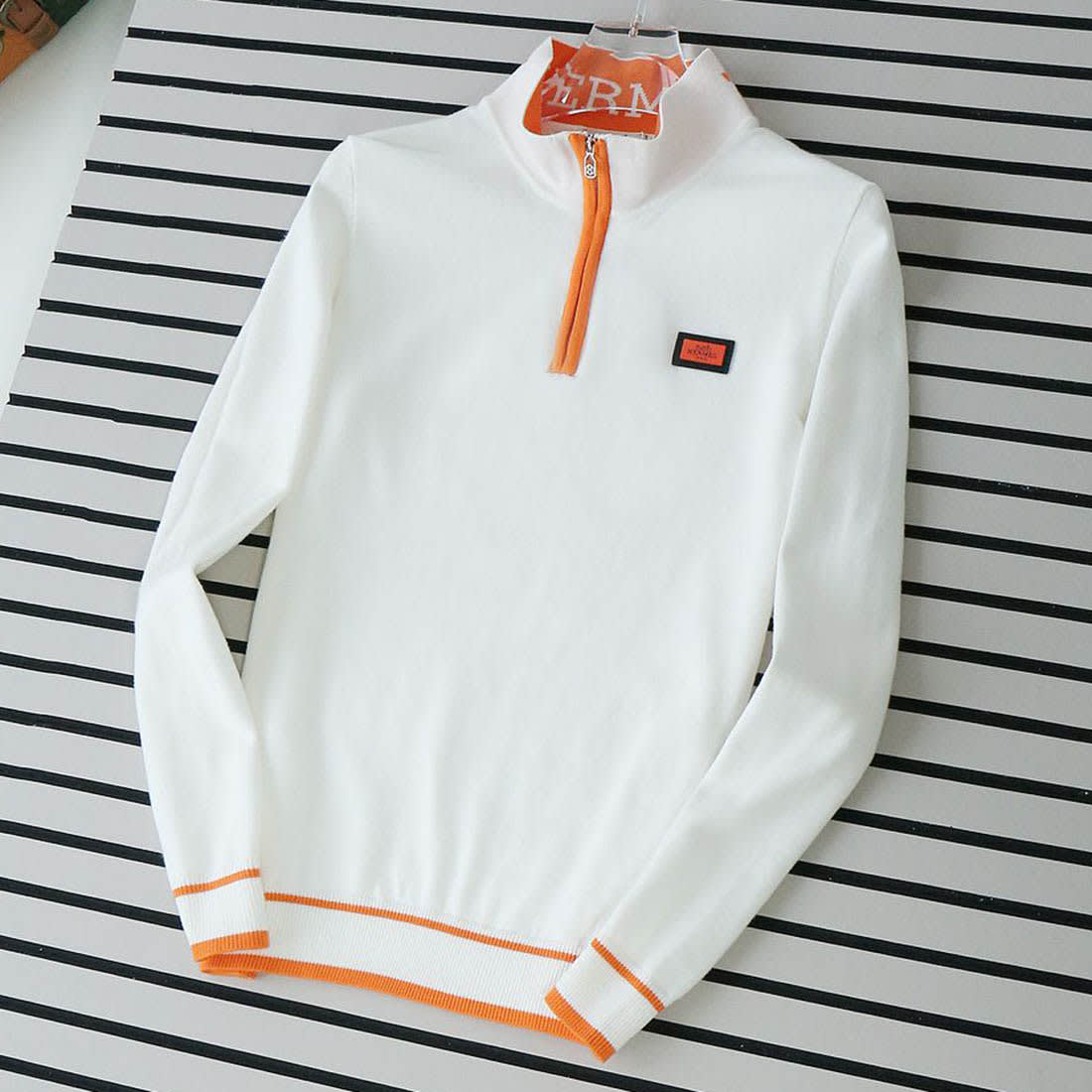 Hermes White High-End Authentic Quality Pullover-0
