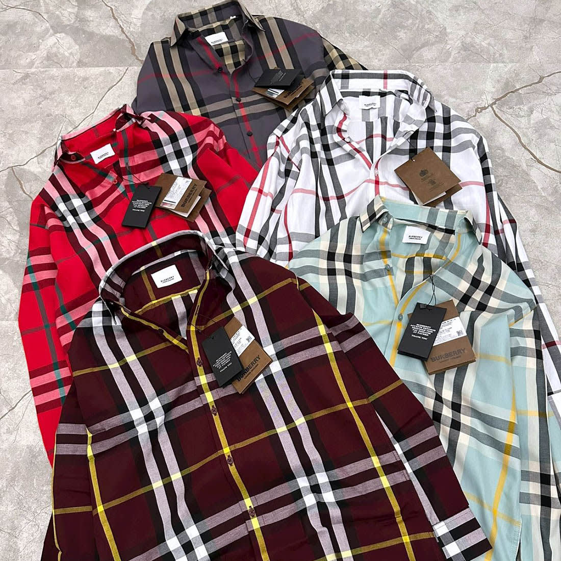 Burberry Checked Red Premium Shirt-3