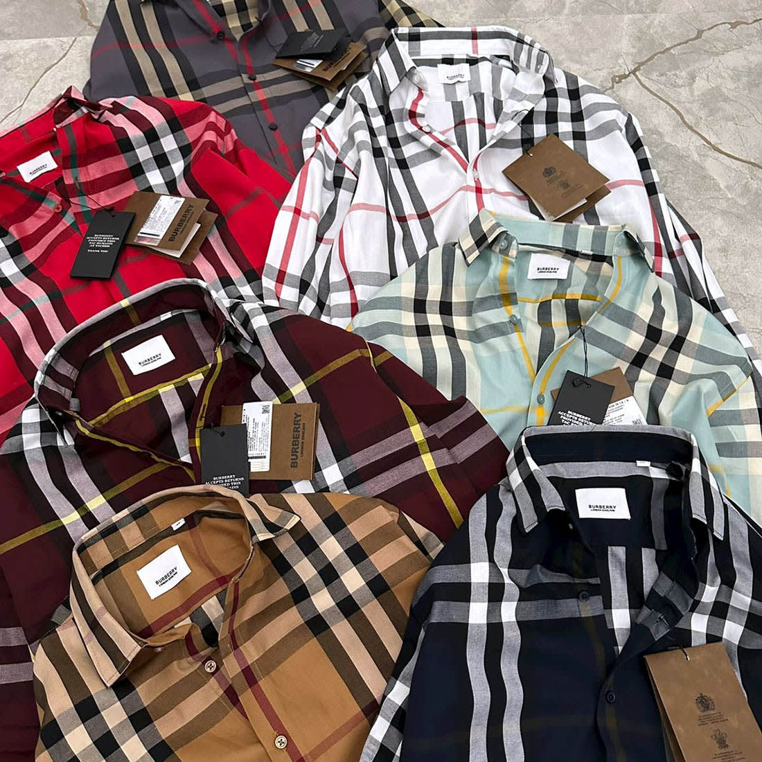 Burberry Checked Red Premium Shirt-5