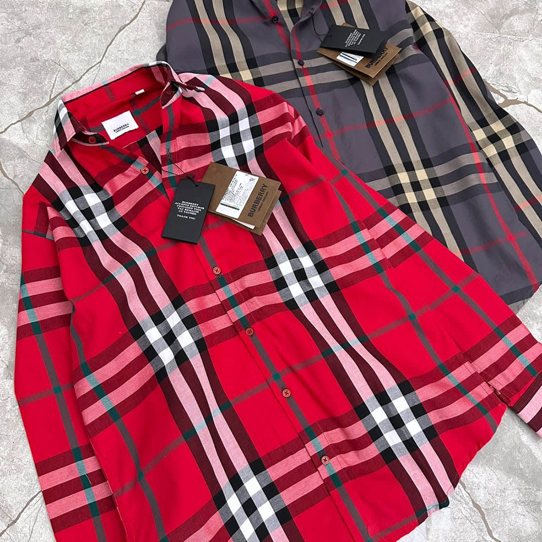 Burberry Checked Red Premium Shirt-1