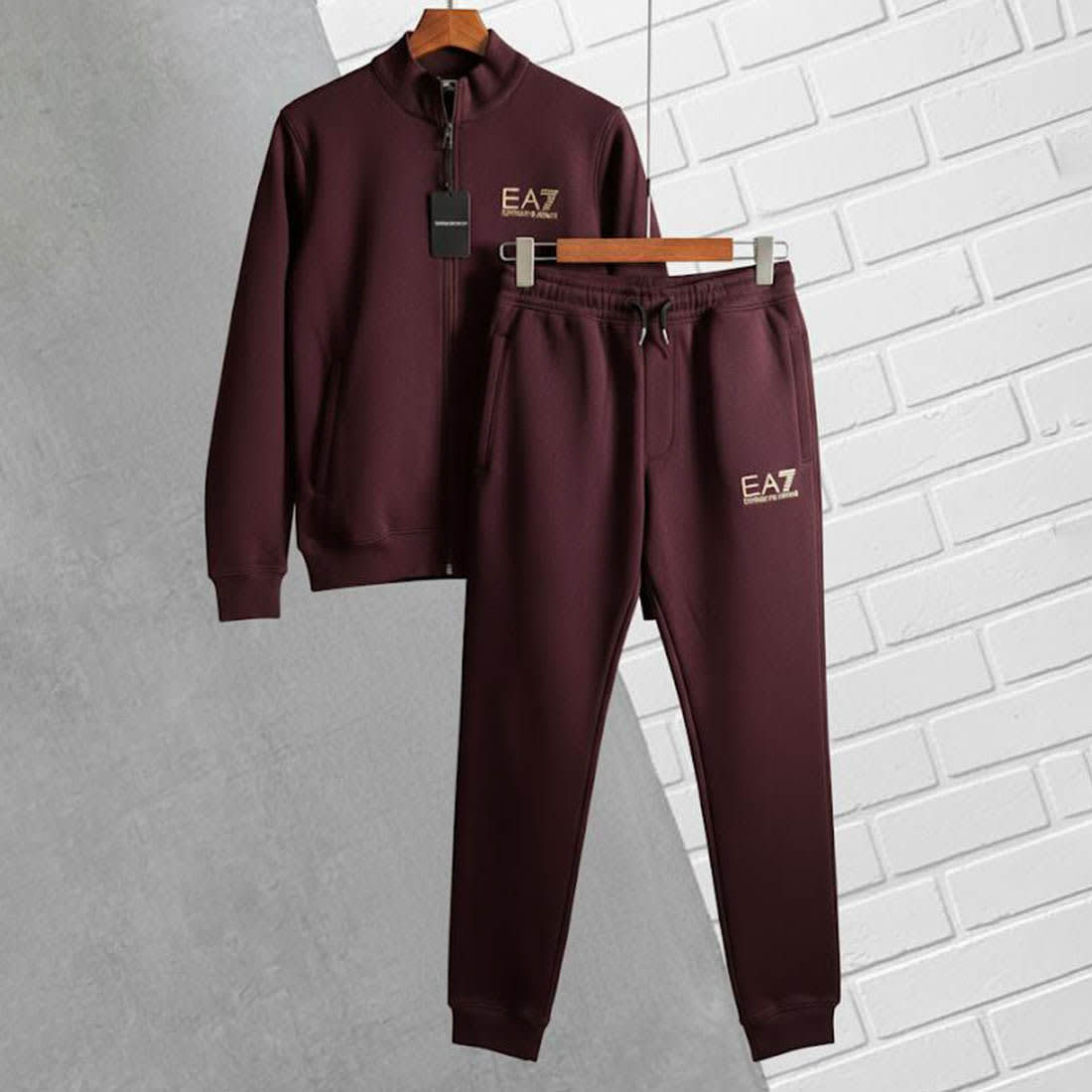 Emporio Armani EA7 Maroon Premium Tracksuit-3