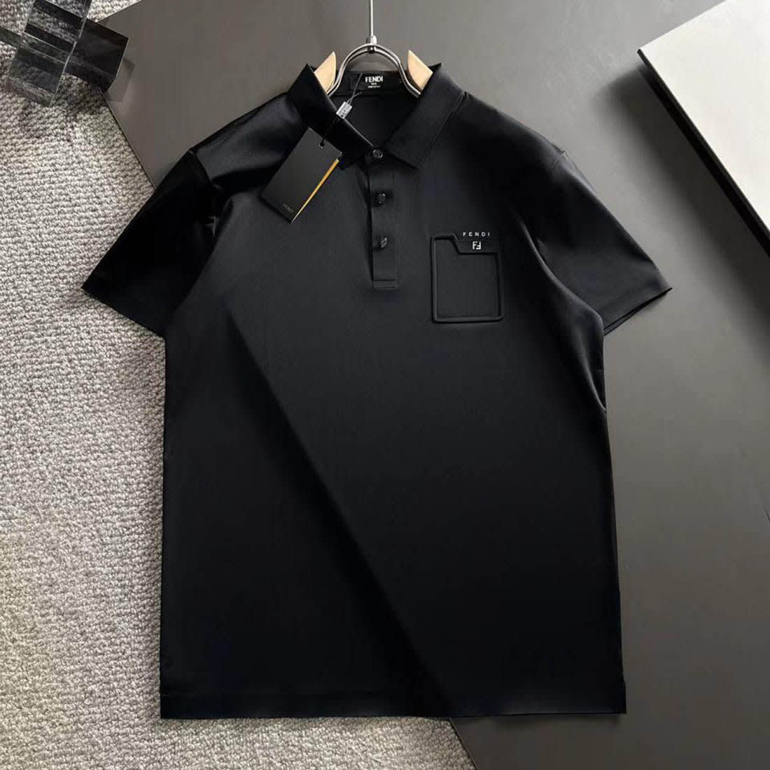 Fendi Black Premium Quality T-shirt-0