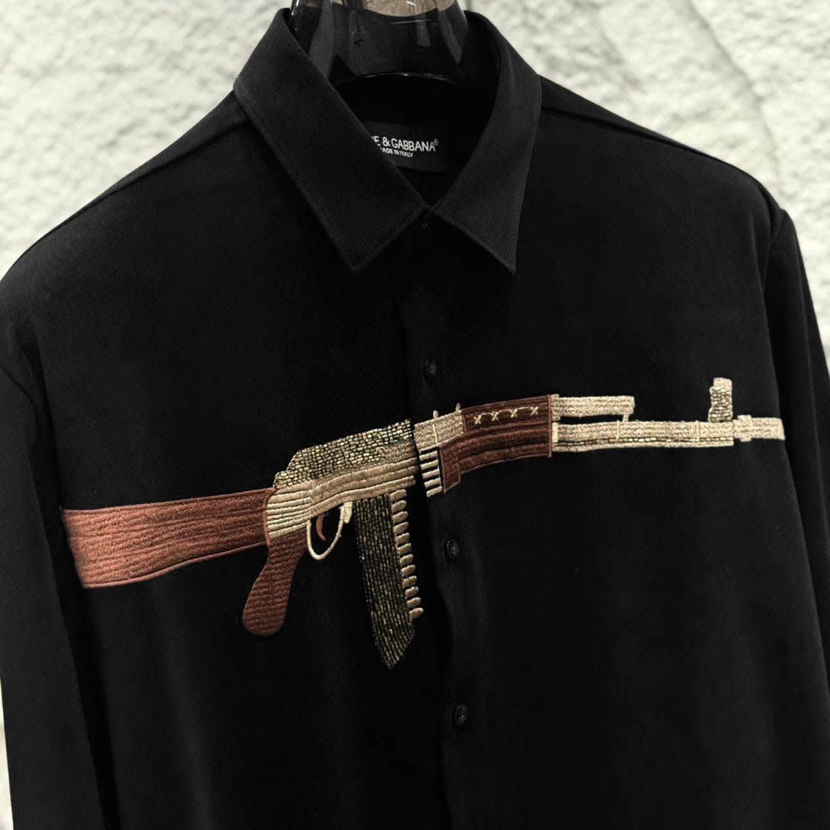 Dolce & Gabbana AK-47 Gun Print Black Premium Shirt-1