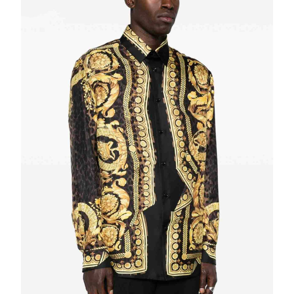 Versace Jeans Couture Wild Barocco Illusion Multicolor  Silk Shirt-0