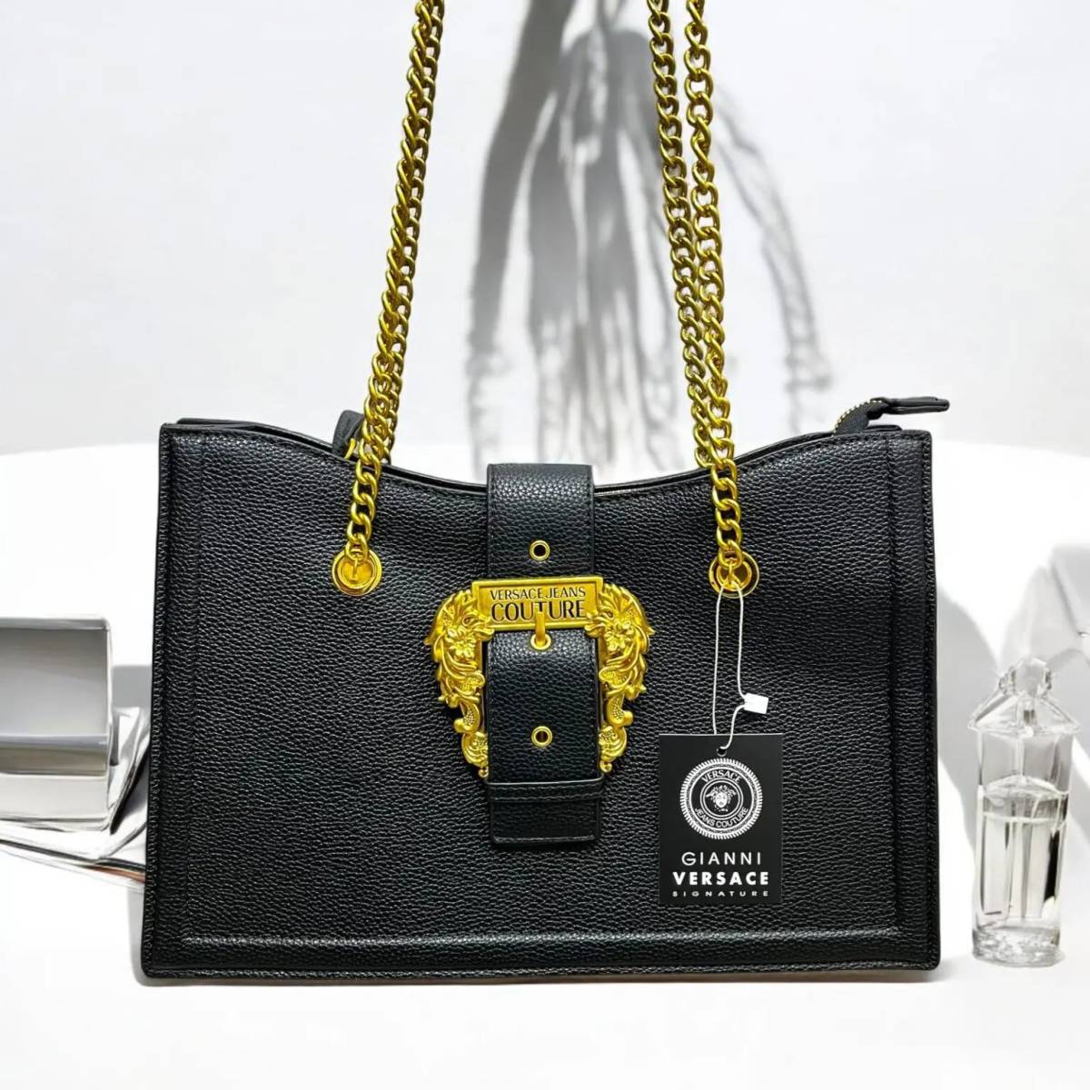 Versace Couture Large Black Shoulder Bag-0