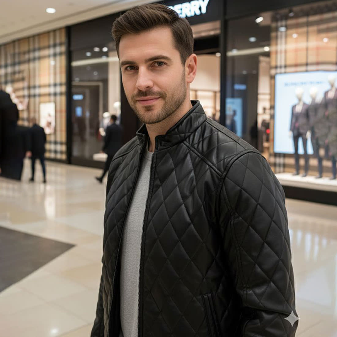 Burberry Quilted Black Bomber Jacket-0
