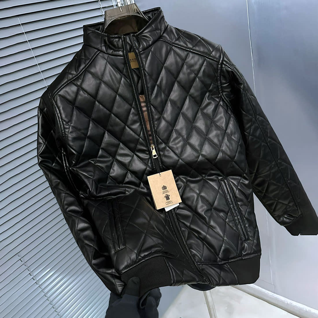 Burberry Quilted Black Bomber Jacket-2