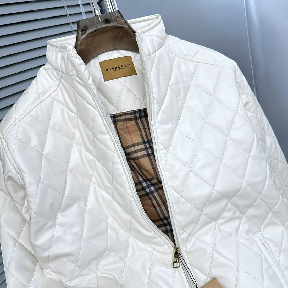 Burberry Quilted White Bomber Jacket-2