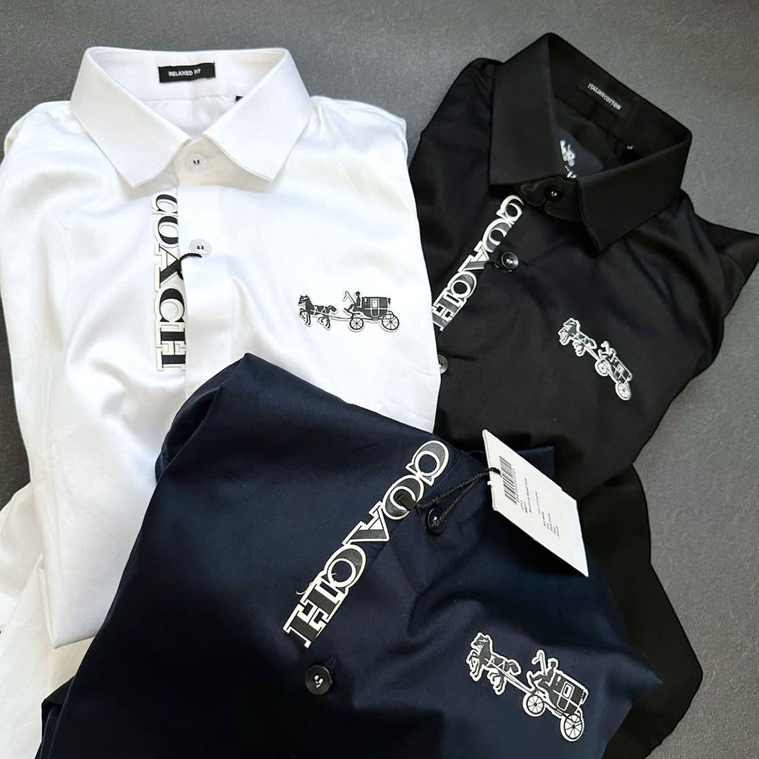 Coach Embroidered Black Premium Cotton Shirt-2