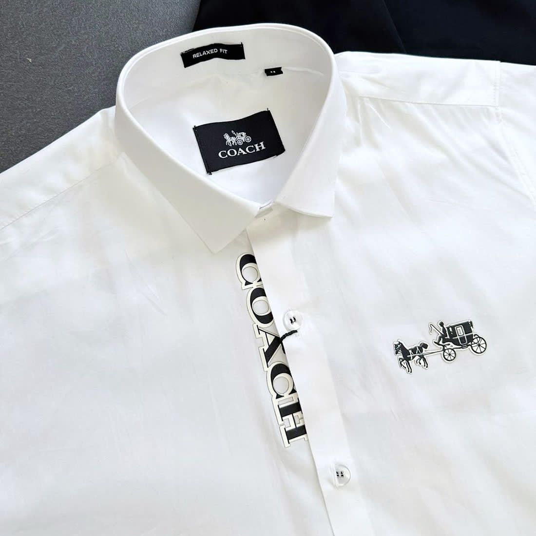 Coach Embroidered White Premium Cotton Shirt-1