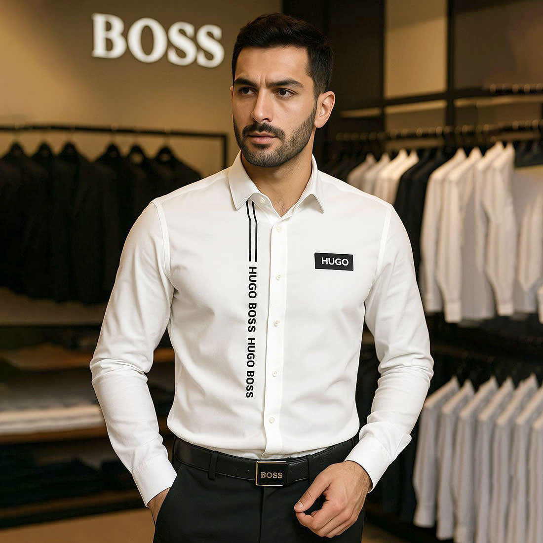 Hugo Boss White Premium Quality Shirt-0