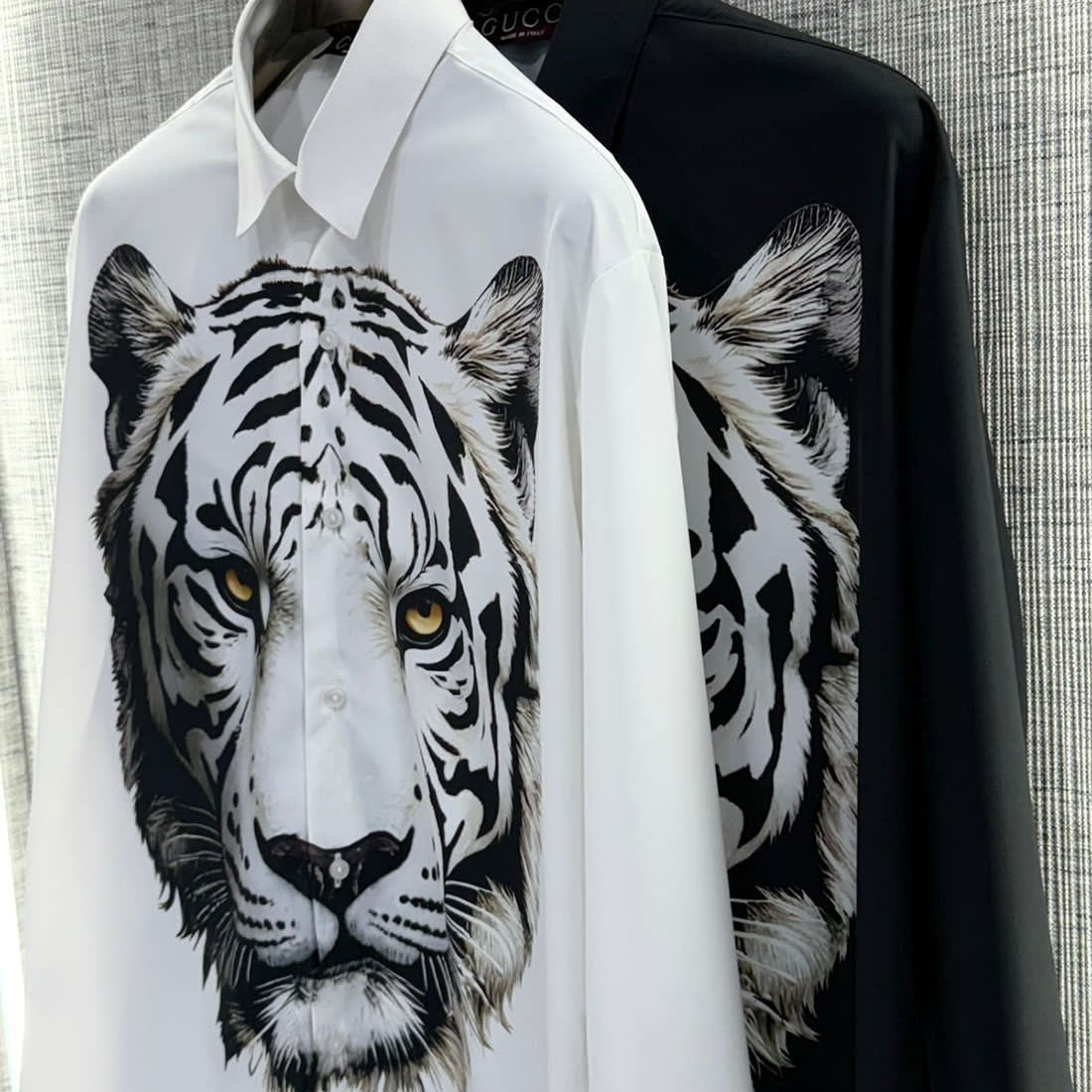 Gucci Tiger Print Black Cotton Shirt-2