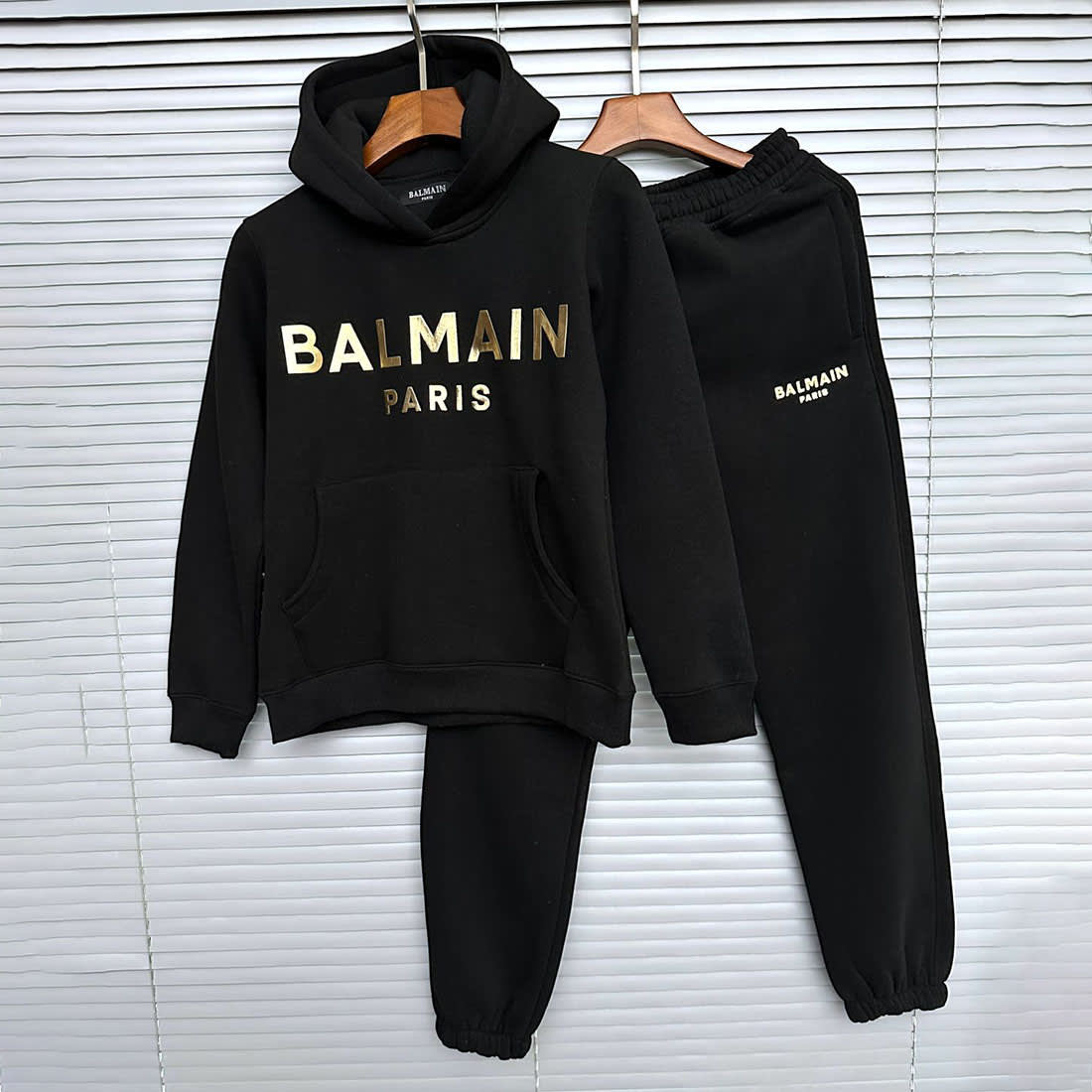 Balmain Black Premium Hood Tracksuit-0