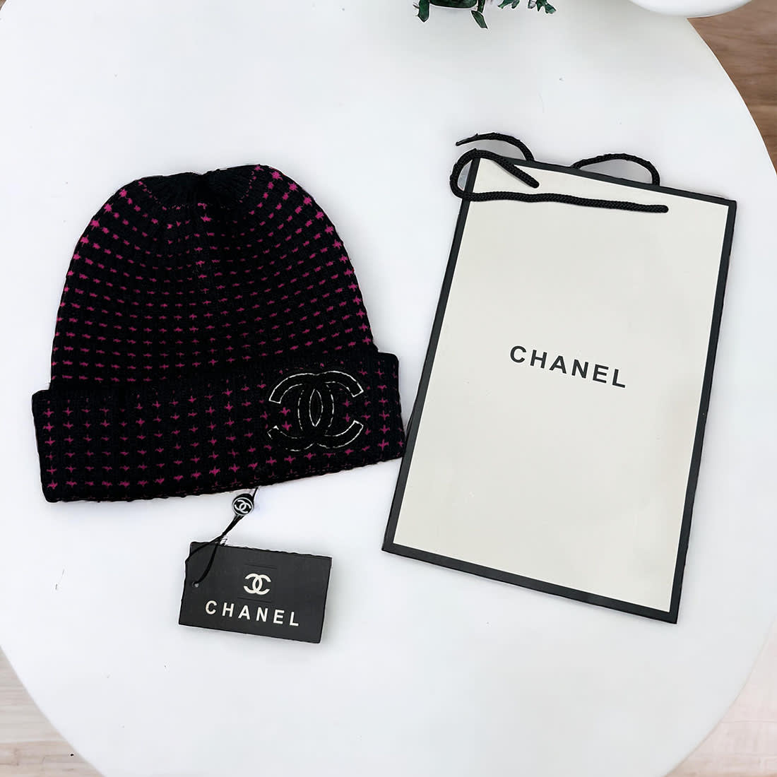Chanel Pink Cashmere Beanie-1