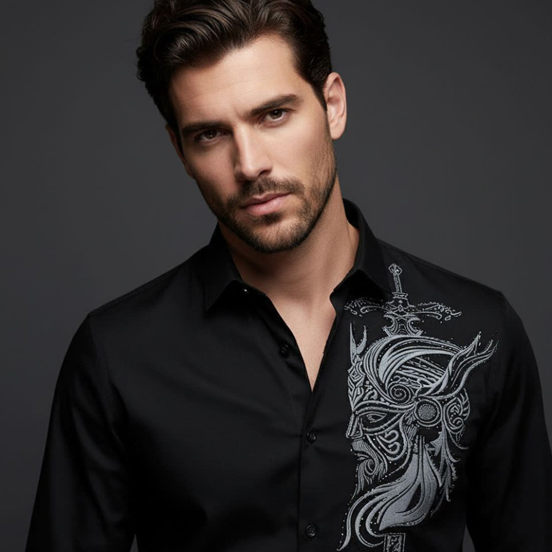 Versace Black Premium Cotton Shirt-0