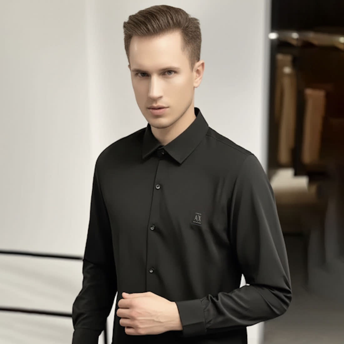 Armani Exchange Black Cotton Shirt-0