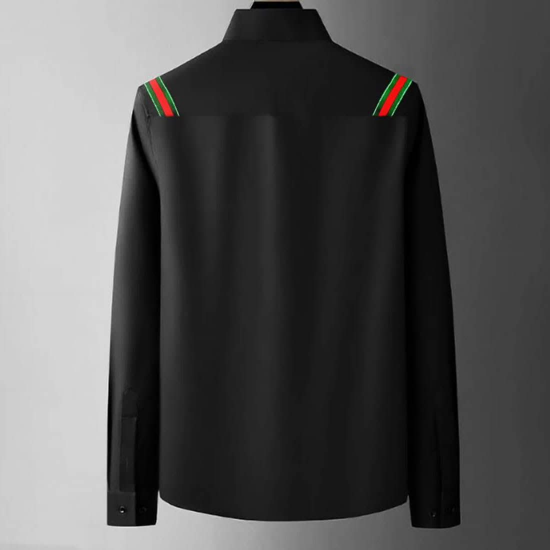 Gucci GG Embroidery Black Stretch Cotton Shirt-1
