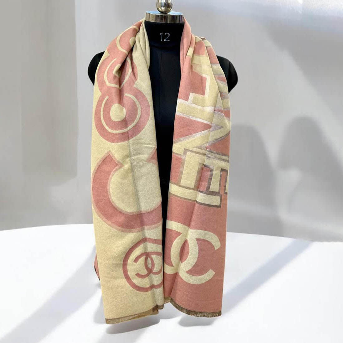 Chanel Designer Pink Woolen Stole-0