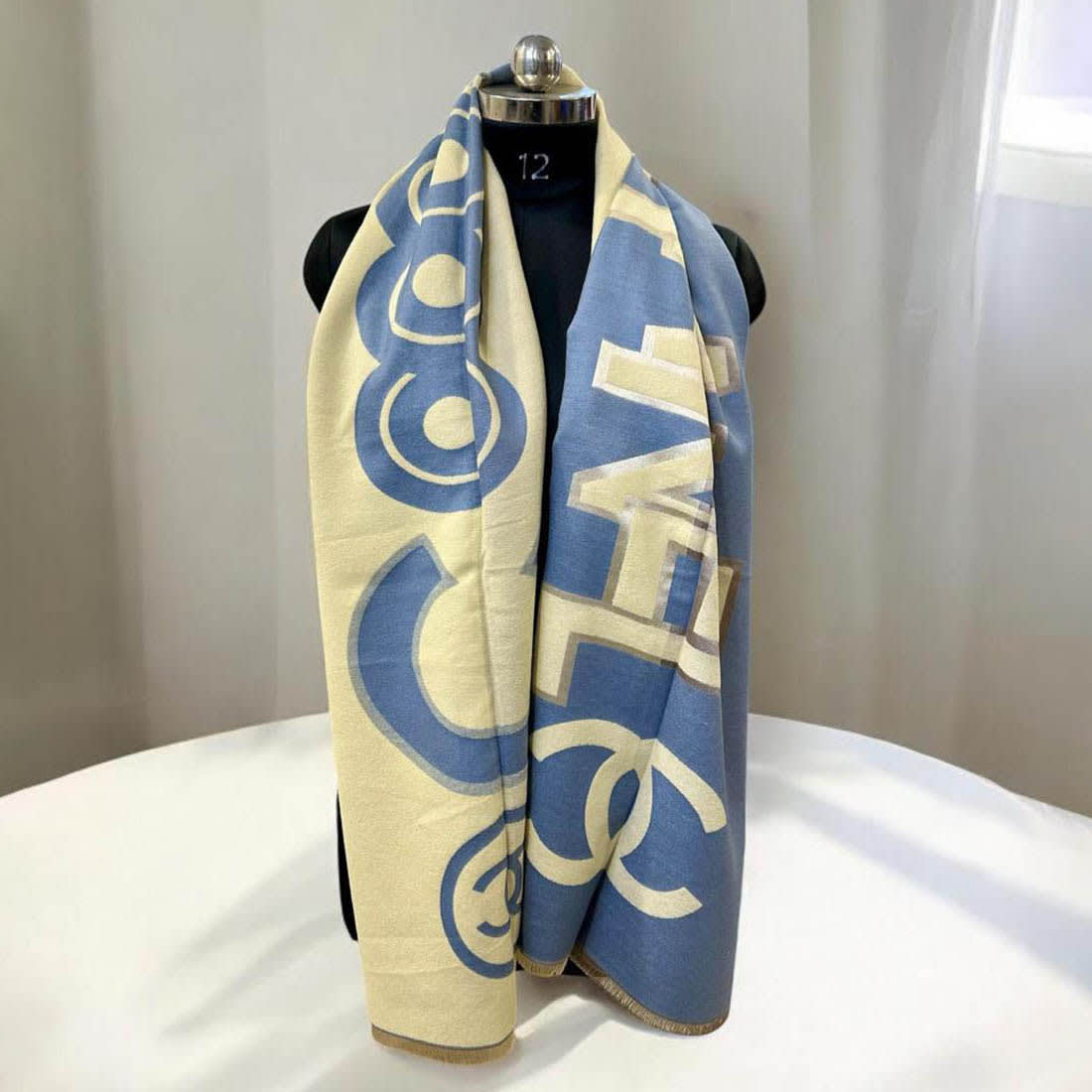 Chanel Designer Blue Woolen Stole-0