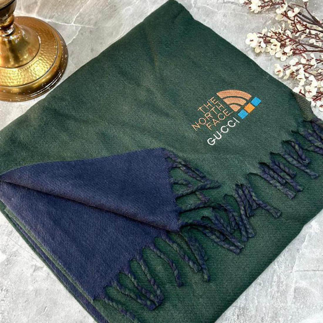 Gucci X North Face Green Woolen Stole-0