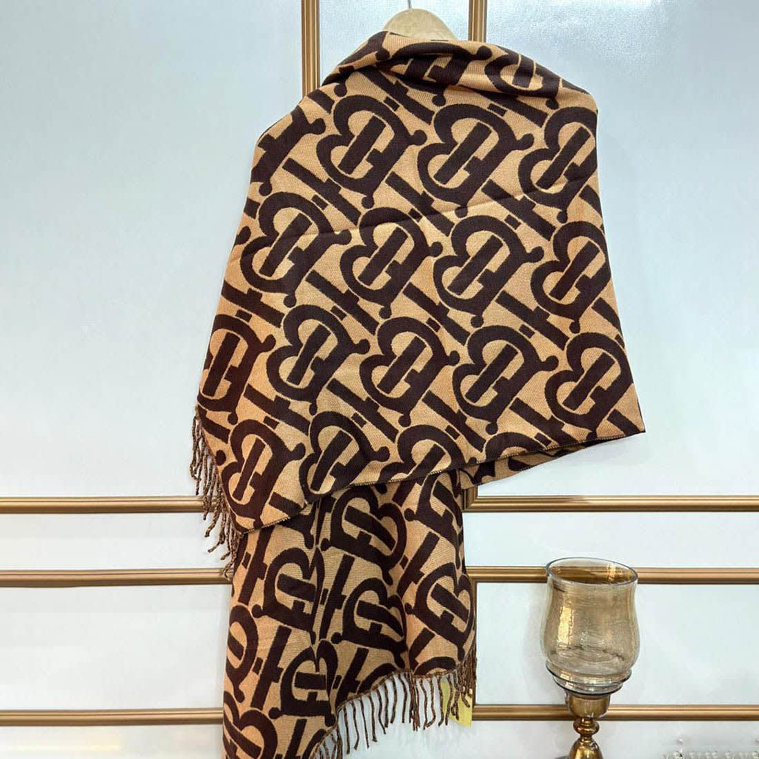 Burberry Designer Brown Silk Stole-0