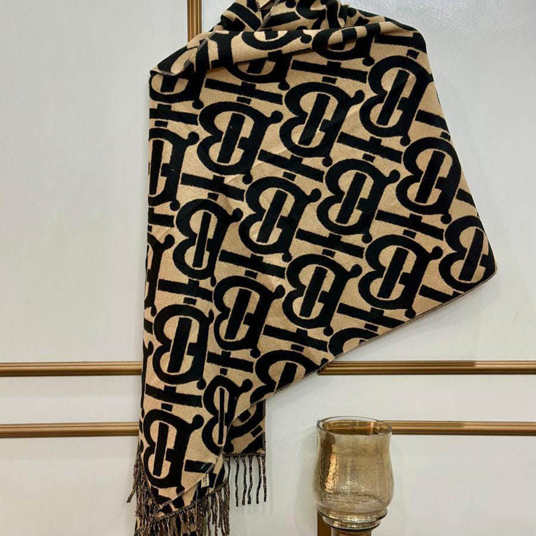 Burberry Designer Brown/black Silk Stole-0