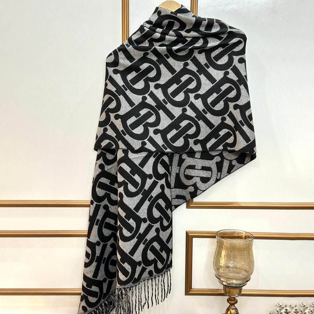 Burberry Designer Black Silk Stole-0