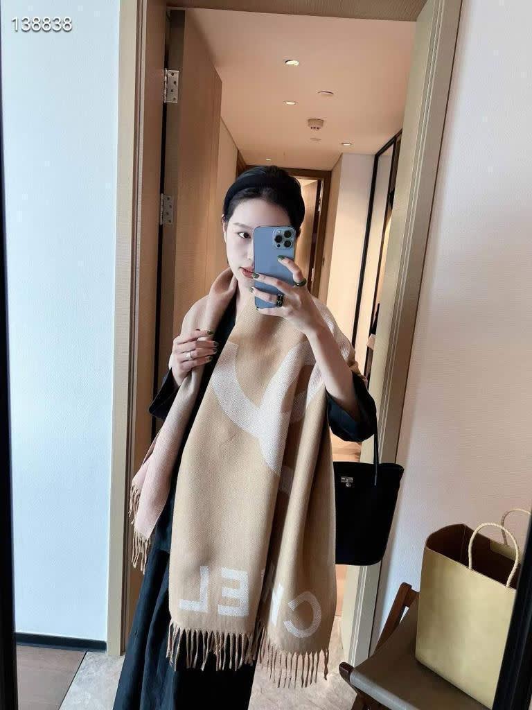 Chanel Designer Beige Woolen Stole-1