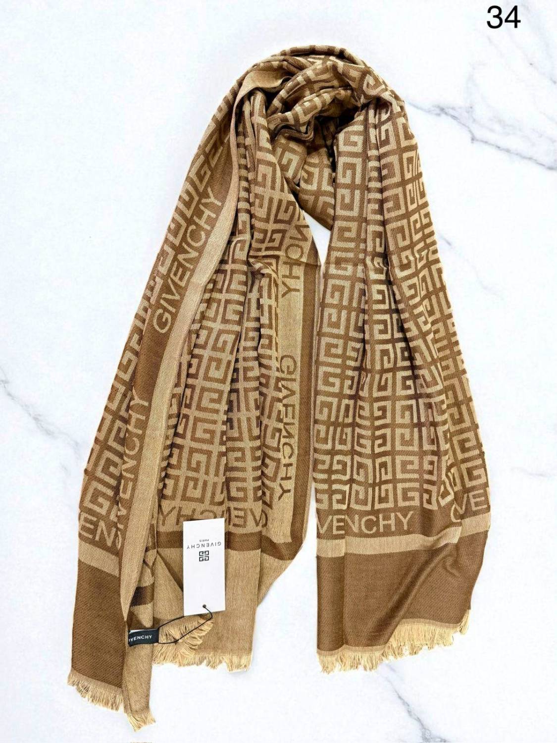 Givenchy Premium Quality Brown Reversible Woollen Stole-0
