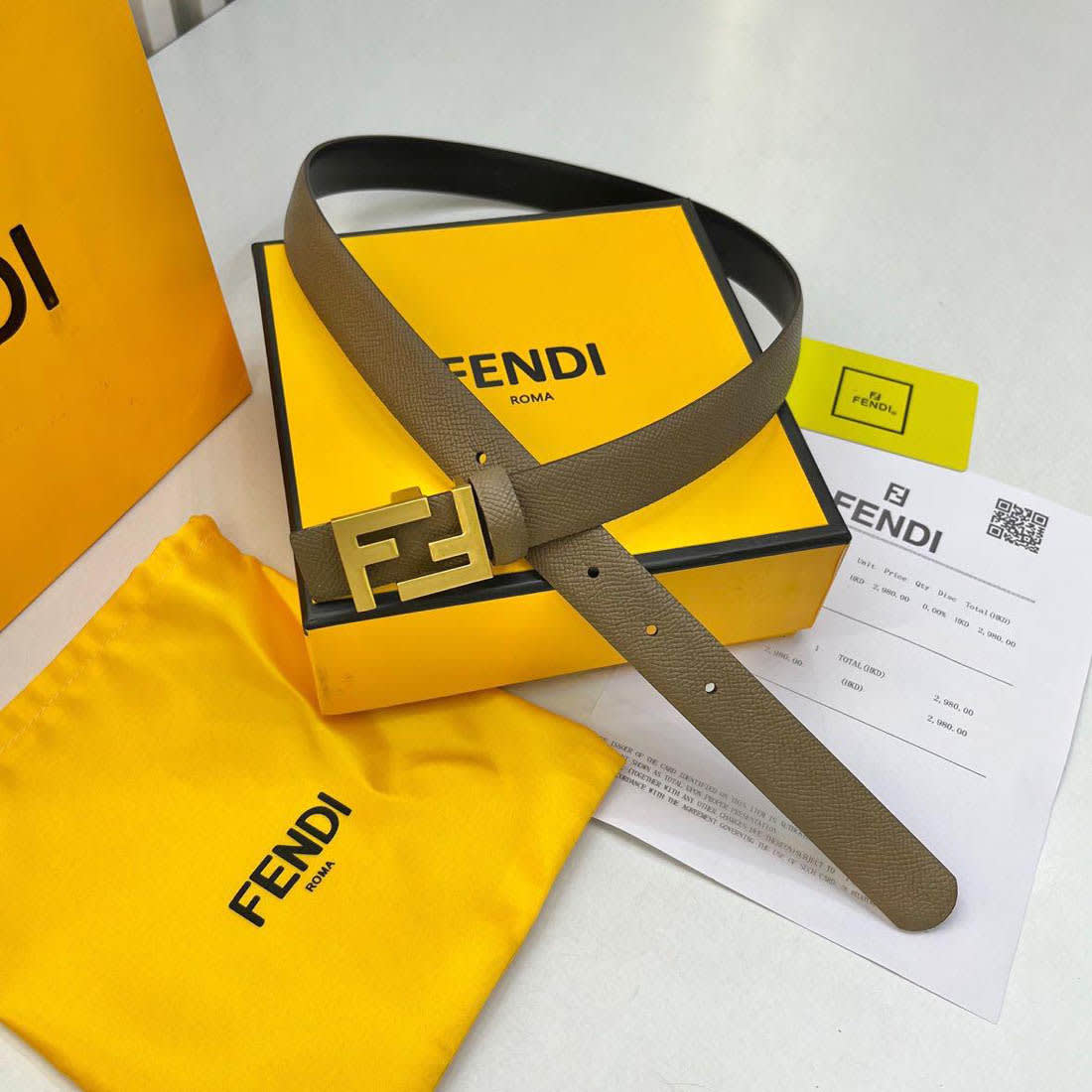 Fendi Beige Premium Quality Belt-0