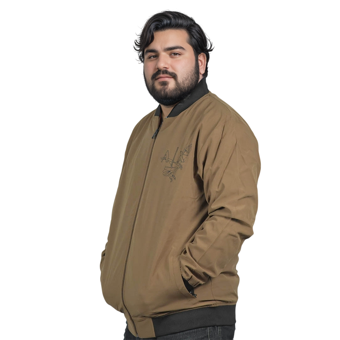 Armani Exchange Eagle Print Brown Premium Jacket-0