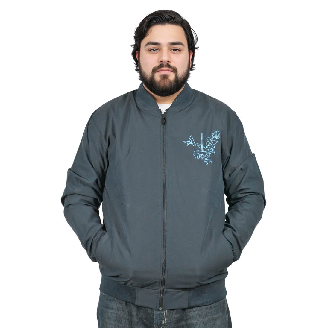 Armani Exchange Eagle Print Blue Premium Jacket-0