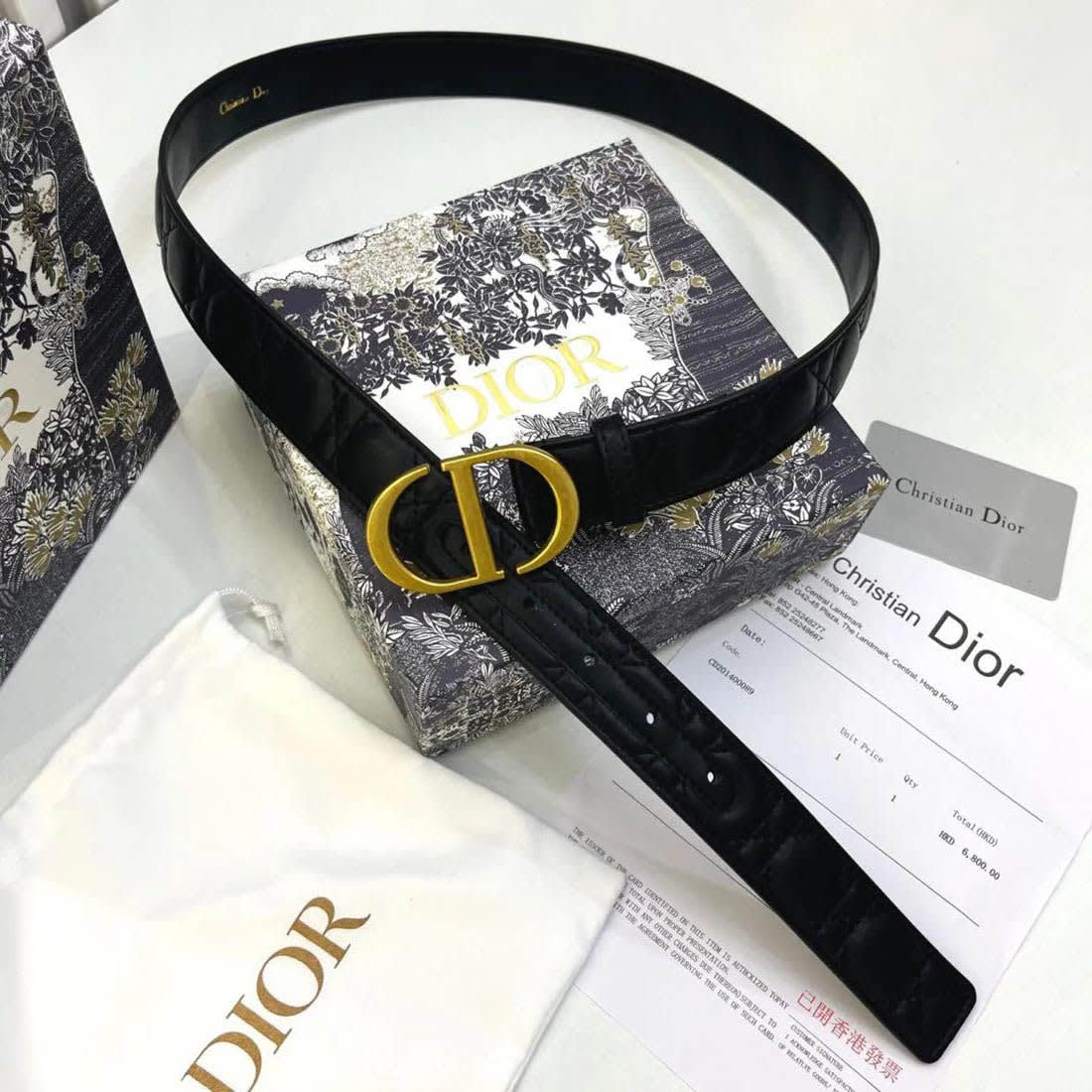 Dior Black & Golden Premium Quality Belt-0