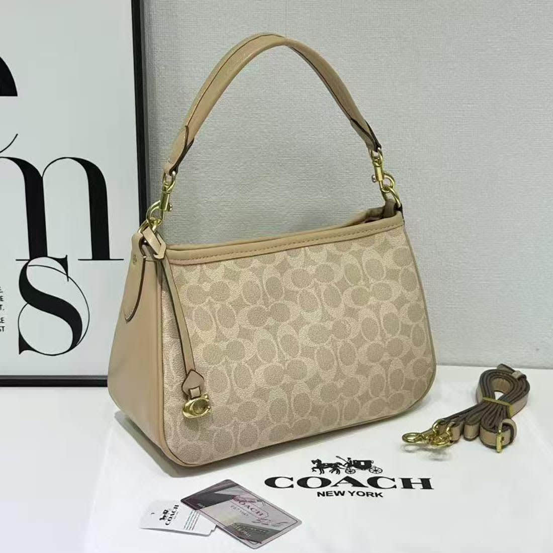 Coach Cary Cream Shoulder Bag-0