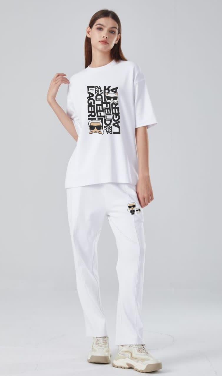 Karl Lagerfeld White Premium Co-ord Set-0