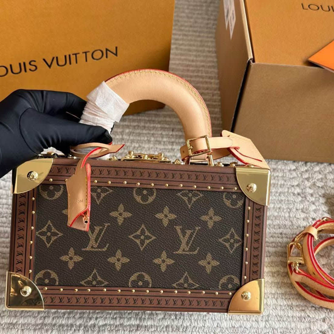Louis Vuitton Ebene Monogram Coated Canvas Petite Valise Brown Handle Bag-5