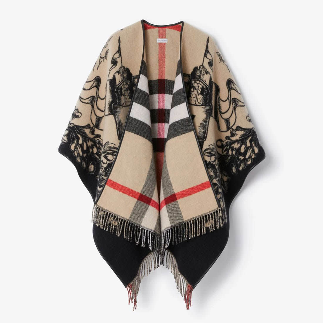 Burberry Reversible Brown/Black Ponchu Stole-0